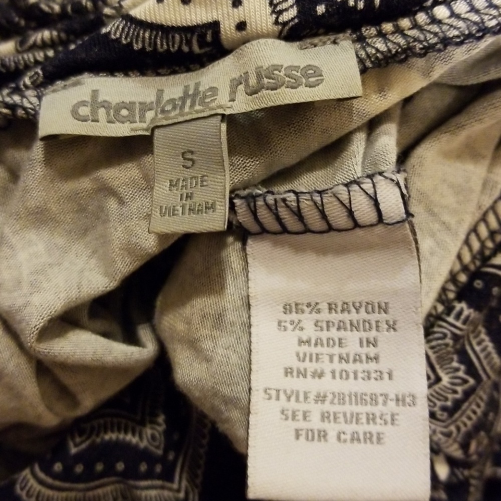 Charlotte russe women's navy and white maxi skirt - Picture 8 of 8